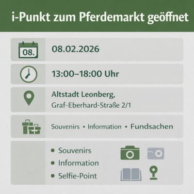i-Punkt in Leonbergs Altstadt zum Pferdemarkt geöffnet